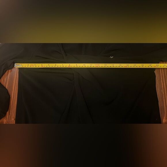 Rinascemento Blouse Sz Medium Italian Black Draped Front Low High Hem - Picture 10 of 12